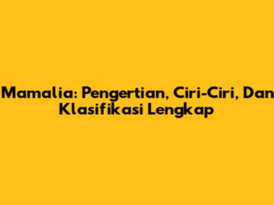 Mamalia: Pengertian, Ciri-Ciri, Dan Klasifikasi Lengkap
