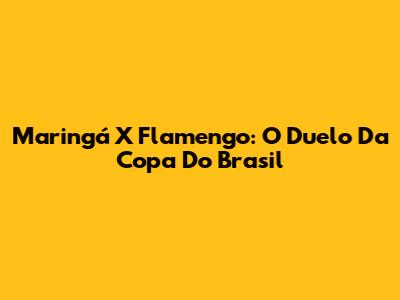 Maringá X Flamengo: O Duelo Da Copa Do Brasil