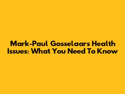 Mark-Paul Gosselaar's Health Issues: What You Need To Know