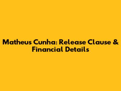 Matheus Cunha: Release Clause & Financial Details
