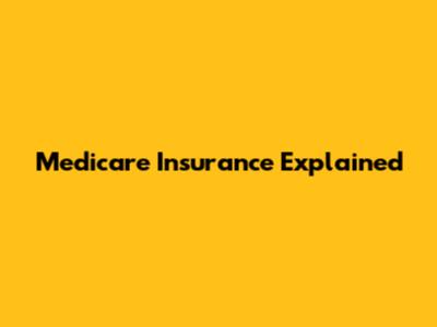 Medicare Insurance Explained