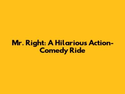 Mr. Right: A Hilarious Action-Comedy Ride