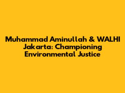 Muhammad Aminullah & WALHI Jakarta: Championing Environmental Justice