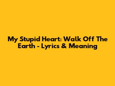 My Stupid Heart: Walk Off The Earth - Lyrics & Meaning