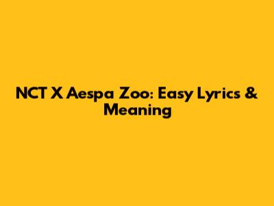 NCT X Aespa "Zoo": Easy Lyrics & Meaning