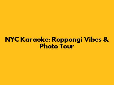 NYC Karaoke: Roppongi Vibes & Photo Tour