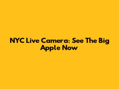 NYC Live Camera: See The Big Apple Now