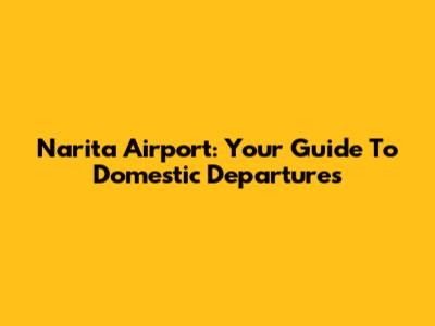 Narita Airport: Your Guide To Domestic Departures