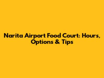 Narita Airport Food Court: Hours, Options & Tips