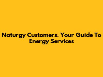 Naturgy Customers: Your Guide To Energy Services