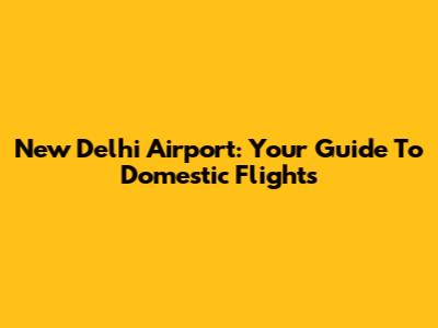 New Delhi Airport: Your Guide To Domestic Flights