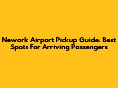 Newark Airport Pickup Guide: Best Spots For Arriving Passengers