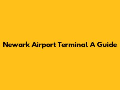 Newark Airport Terminal A Guide