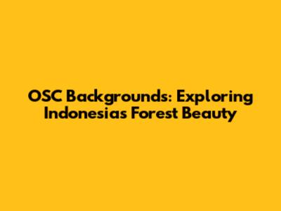 OSC Backgrounds: Exploring Indonesia's Forest Beauty