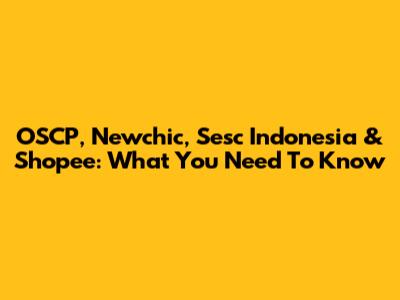 OSCP, Newchic, Sesc Indonesia & Shopee: What You Need To Know