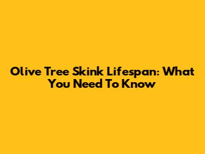 Olive Tree Skink Lifespan: What You Need To Know