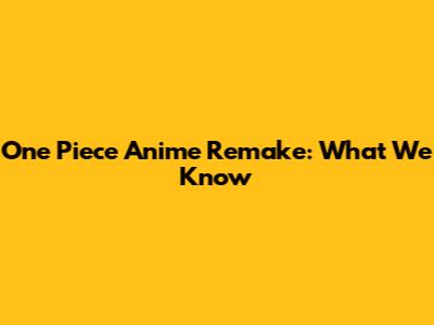 One Piece Anime Remake: What We Know