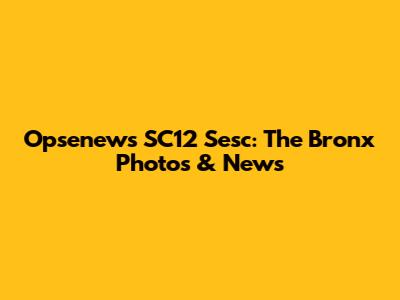 Opsenews SC12 Sesc: The Bronx Photos & News
