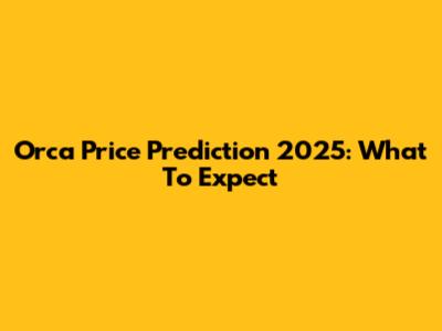 Orca Price Prediction 2025: What To Expect