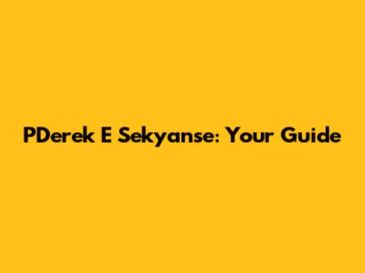 PDerek E Sekyanse: Your Guide