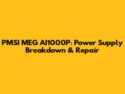 PMSI MEG AI1000P: Power Supply Breakdown & Repair
