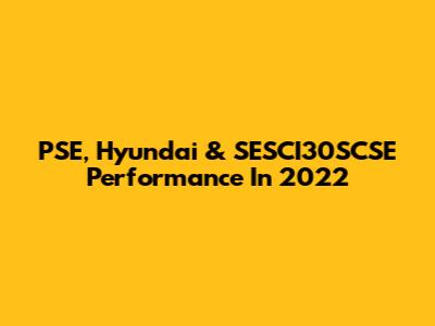 PSE, Hyundai & SESCI30SCSE Performance In 2022