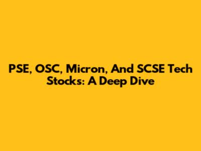 PSE, OSC, Micron, And SCSE Tech Stocks: A Deep Dive
