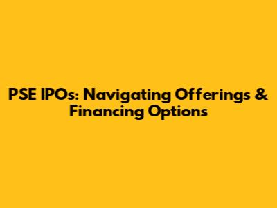 PSE IPOs: Navigating Offerings & Financing Options