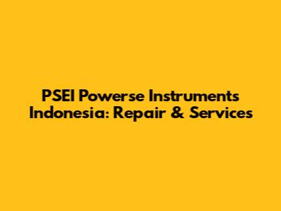 PSEI Powerse Instruments Indonesia: Repair & Services
