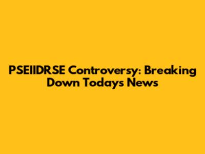 PSEIIDRSE Controversy: Breaking Down Today's News