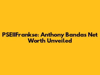 PSEIIFrankse: Anthony Banda's Net Worth Unveiled
