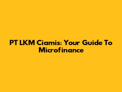 PT LKM Ciamis: Your Guide To Microfinance