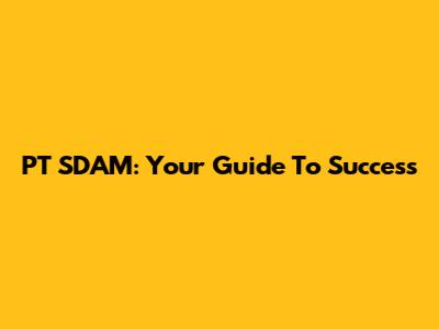 PT SDAM: Your Guide To Success
