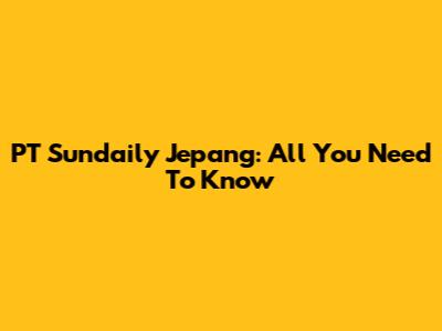 PT Sundaily Jepang: All You Need To Know