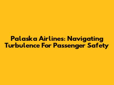 Palaska Airlines: Navigating Turbulence For Passenger Safety