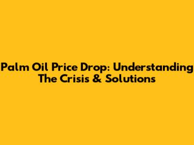 Palm Oil Price Drop: Understanding The Crisis & Solutions