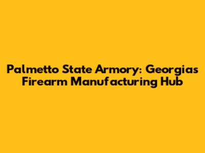 Palmetto State Armory: Georgia's Firearm Manufacturing Hub