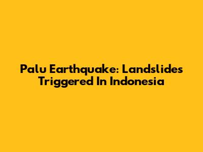 Palu Earthquake: Landslides Triggered In Indonesia