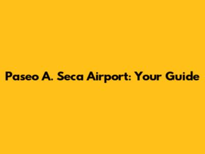 Paseo A. Seca Airport: Your Guide