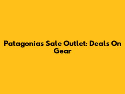 Patagonia's Sale Outlet: Deals On Gear