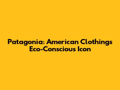 Patagonia: American Clothing's Eco-Conscious Icon