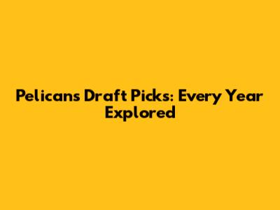 Pelicans Draft Picks: Every Year Explored