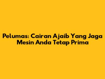 Pelumas: Cairan Ajaib Yang Jaga Mesin Anda Tetap Prima