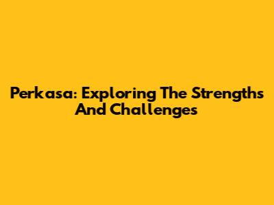 Perkasa: Exploring The Strengths And Challenges