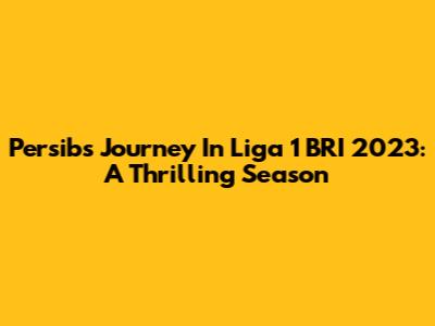 Persib's Journey In Liga 1 BRI 2023: A Thrilling Season