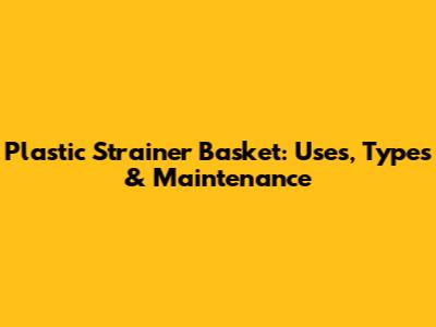 Plastic Strainer Basket: Uses, Types & Maintenance