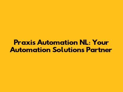 Praxis Automation NL: Your Automation Solutions Partner