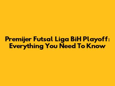 Premijer Futsal Liga BiH Playoff: Everything You Need To Know