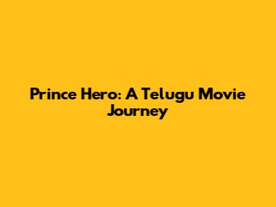 Prince Hero: A Telugu Movie Journey