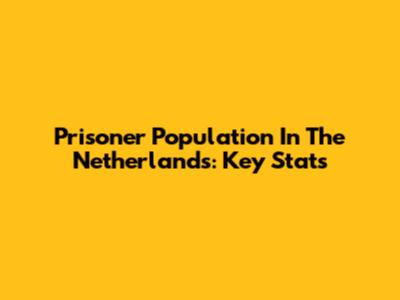 Prisoner Population In The Netherlands: Key Stats